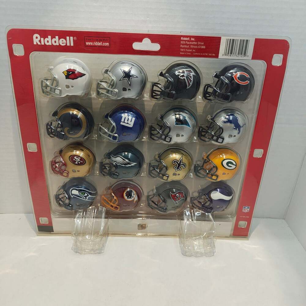 Riddell NFL NFC Revolution Pocket Size Mini Helmet Set 16 Pack Sealed New - Picture 2 of 2